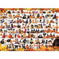 Puzzle Eurographics - Halloween-Welpen und Kätzchen, 1000 Teile