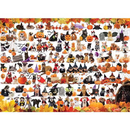 Puzzle Eurographics - Cuccioli e gattini di Halloween, 1000 pezzi