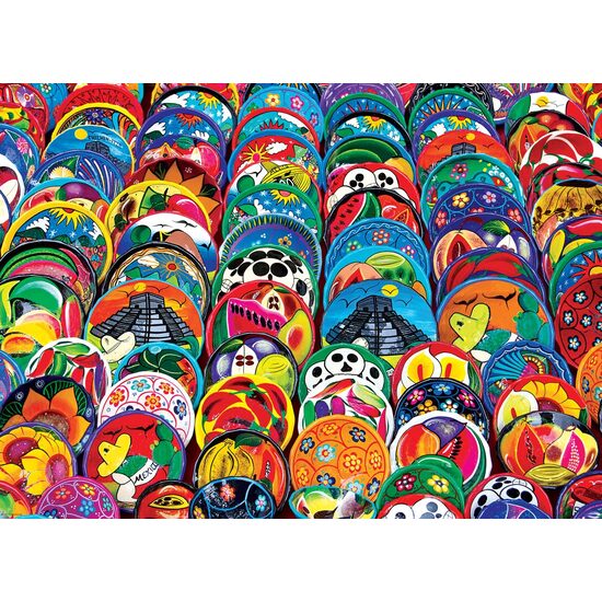 Puzzle Eurographics - Mexikanische Keramikteller, 1000 Teile