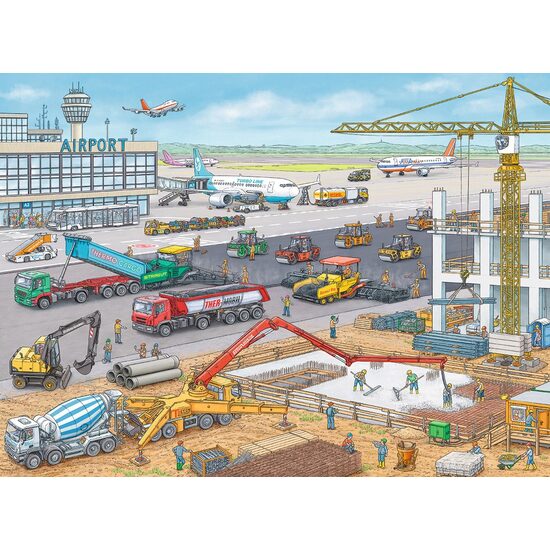 Puzzle Ravensburger - Chantier de construction à l'aéroport, 100 pièces XXL