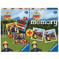 Puzzle Ravensburger - Feuerwehrmann Sam + Memory, 25/36/49 Teile, + Memory-Spiel