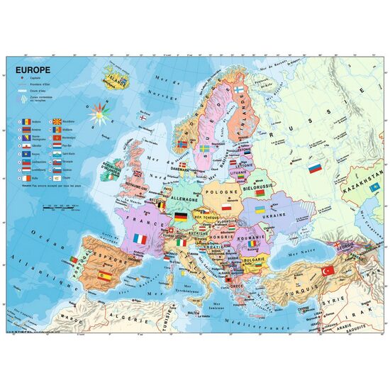 Puzzle Ravensburger - Europakarte auf Französisch, 200 Teile XXL