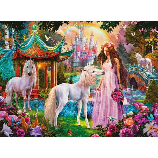 Puzzle Ravensburger - Principessa con unicorno, 100 pezzi XXL, lucido