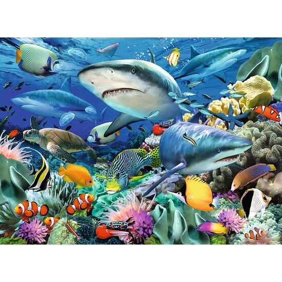 Puzzle Ravensburger - Riff der Haie, 100 Teile XXL