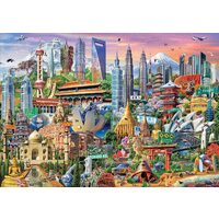 Puzzle Educa - Attraktionen in Asien, 1500 Teile, inklusive Kleber