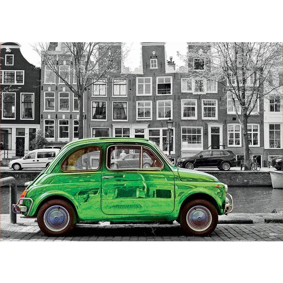 Puzzle Educa - Auto ad Amsterdam, 1000 pezzi in bianco e nero, colla inclusa