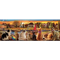 Educa Panorama-Puzzle – Cats In The Landing Hall, 1000 Teile, inklusive Kleber