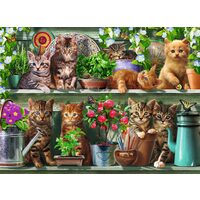 Puzzle Ravensburger - Cats on the Shelf, 500 Teile