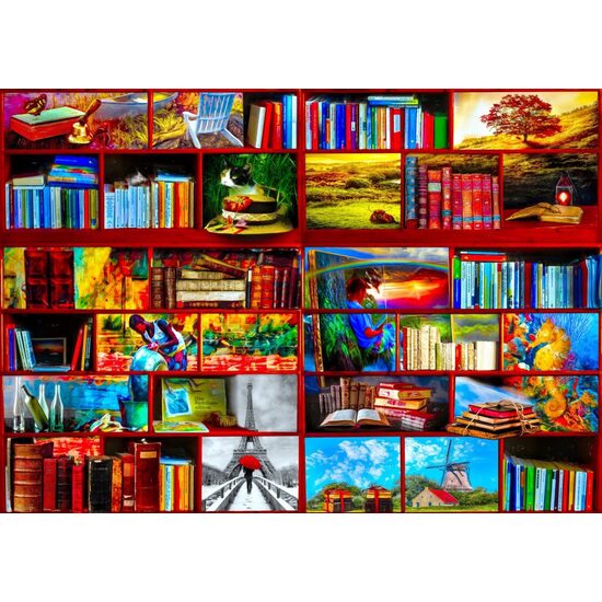 Puzzle Bluebird Puzzle - The Library The Travel Section, 1000 Teile