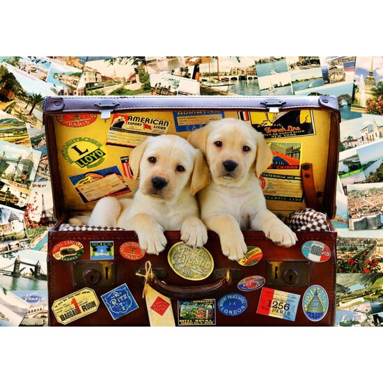 Puzzle Bluebird - Deux chiots de voyage, 1000 pièces