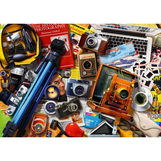 Puzzle Bluebird - Retro-Kamera-Tischplatte, 1000 Teile