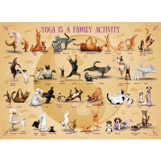 Puzzle Eurographics - Yoga ist eine Familienaktivität, 500 Teile XXL