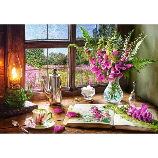 Puzzle Stillleben mit violetten Löwenmäulchen, 1000 Teile