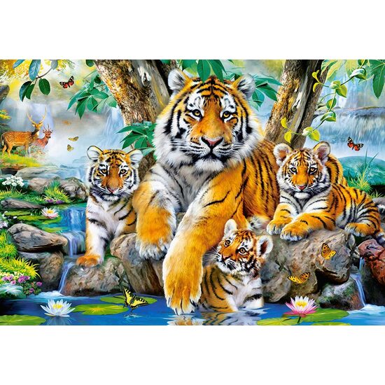 Puzzle Castorland - Tigers by the Stream, 1000 piese