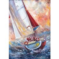 Puzzle Gold Puzzle - Drei Seeleute auf einem Boot, 500 Teile