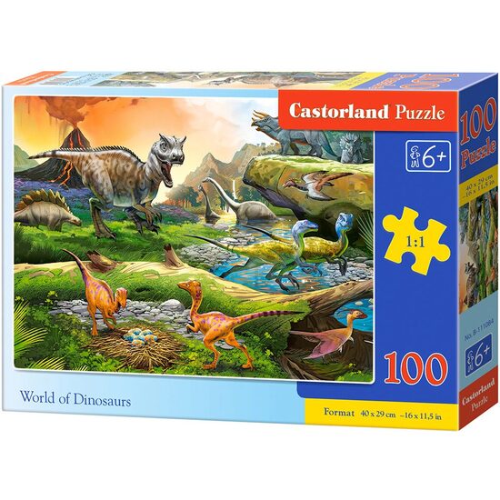 Puzzle Castorland - Il Mondo dei Dinosauri, 100 pezzi