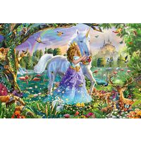 Puzzle Schmidt - Principessa con unicorno e castello, 150 pezzi