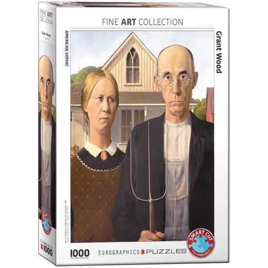 Puzzle Eurographics - Wood Grant: American Gothic, 1000 Teile
