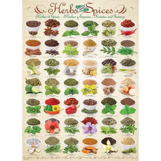 Puzzle Eurographics - Hierbas y especias, 1000 piezas