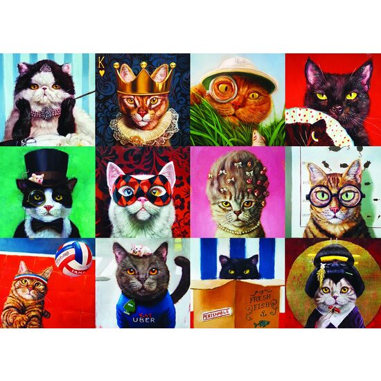 Puzzle Eurographics - Lucia Heffernan: Lustige Katzen, 1000 Teile