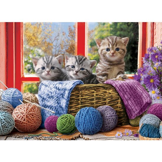 Puzzel Eurographics - Knittin' Kittens, 500 stukjes XXL
