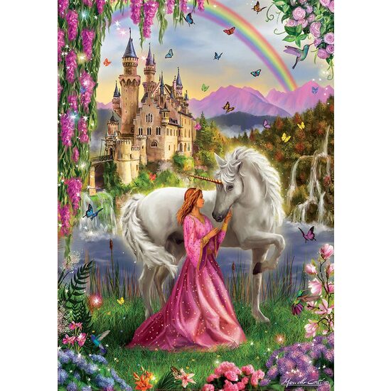 Puzzle Educa - Fée et Licorne, 500 pièces, colle incluse