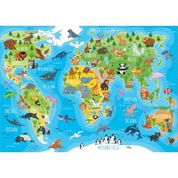 Puzzle Educa - Weltkarte der Tiere, 150 Teile