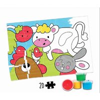 Puzzle para colorear Educa - Puzzle para colorear Animales de Granja, 20 piezas