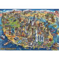 Puzzle Educa - Stadtplan von New York, 500 Teile, inklusive Kleber