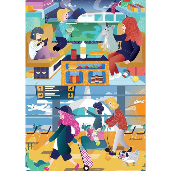 Puzzle Educa - Flughafen + Zug, 2x48 Teile