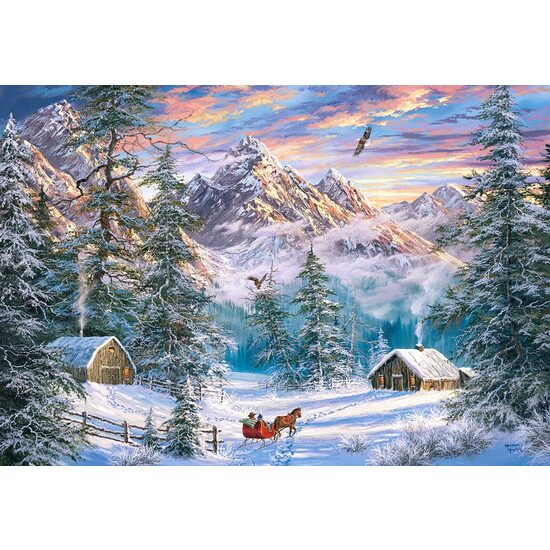 Puzzle Castorland - Navidad en la montaña, 1000 piezas