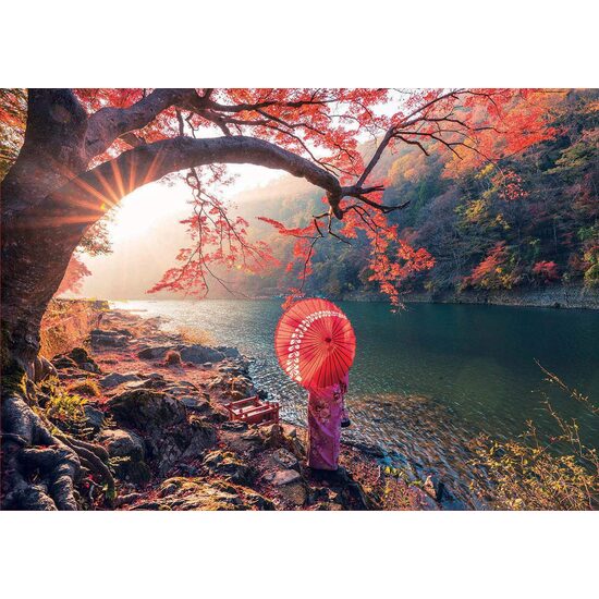 Puzzle Educa - Sonnenaufgang im Fluss Katsura, Japan, 1000 Teile