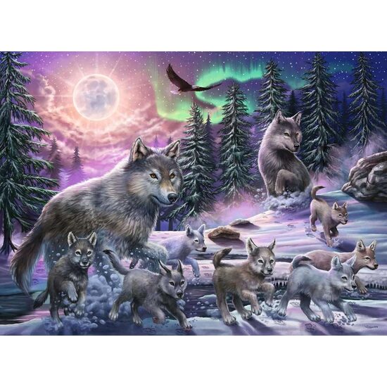 Puzzle Ravensburger - Familie der Wölfe, 150 Teile