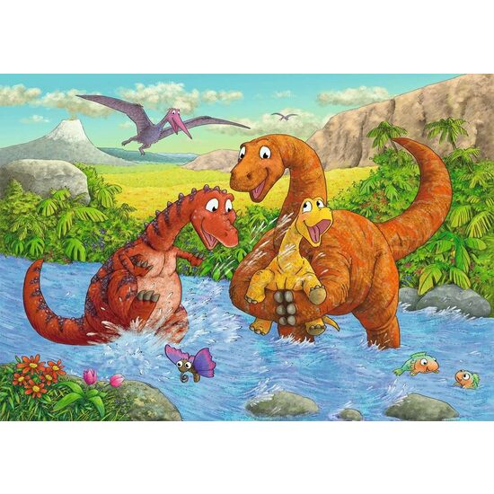 Puzzle Ravensburger - Dinosaurier La Rau, 2x24 Teile