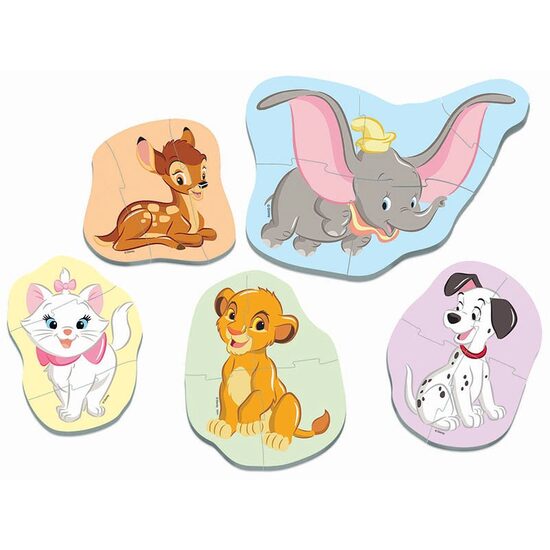 Puzzle Educa - Cuccioli Disney Animali, 3/3/4/4/5 pezzi