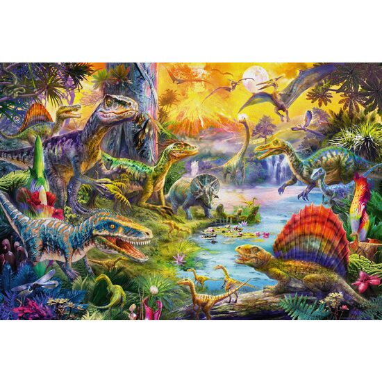 Puzzle Schmidt - Dinosaurios, 60 piezas, incluye figuritas