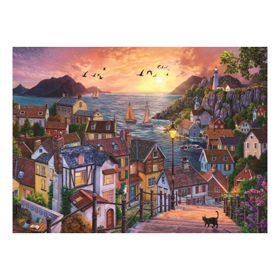 Puzzle Anatolien - Ville côtière au coucher du soleil, 1000 pièces