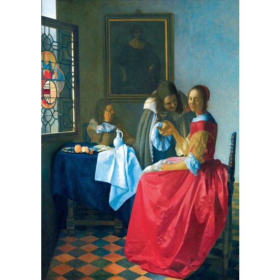 1000 Teile Puzzle - Johannes Vermeer: Das Mädchen mit dem Weinglas, 1659