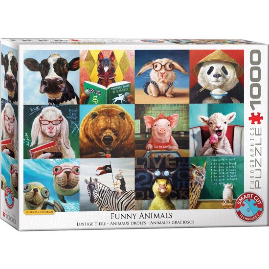 Puzzle Eurographics - Lucia Heffernan: Animales divertidos, 1000 piezas