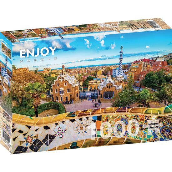 Puzzle 1000 piese Enjoy - View from Park Guell, Barcelona