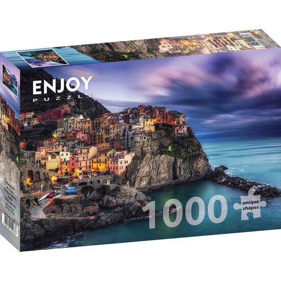 Puzzle 1000 piese Enjoy - Manarola at Dusk, Cinque Terre, Italy