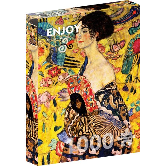 Puzzle 1000 piese Enjoy - Gustav Klimt: Lady with a Fan