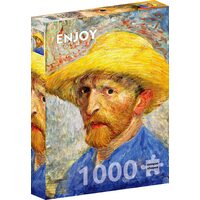 Puzzle 1000 pezzi Enjoy - Vincent Van Gogh: Autoritratto con cappello di paglia