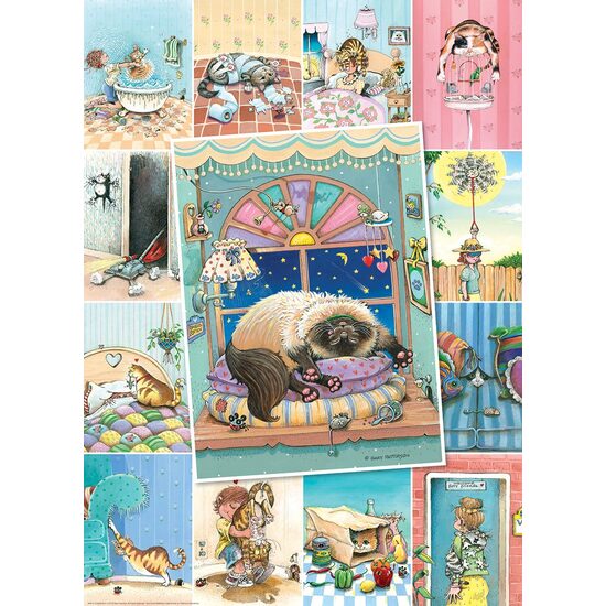 Puzzle 500 Teile XXL - Gary Patterson: Cat's Life