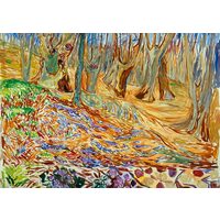 Puzzel van 1000 stukjes - Edvard Munch: Elm Forrest in de lente, 1923