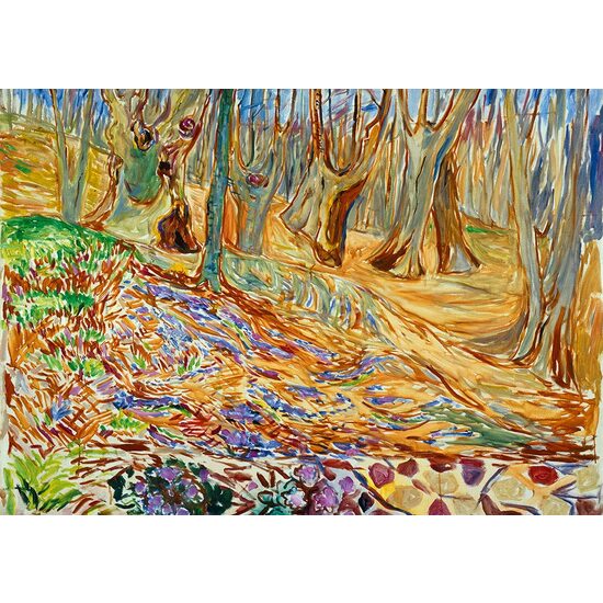 Puzzle 1000 pièces - Edvard Munch : Forêt d'ormes au printemps, 1923