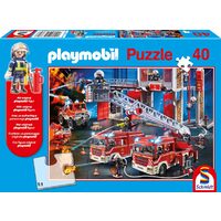 Puzzle Schmidt - Feuerwehrleute, 40 Teile, inklusive der Playmobil-Figur