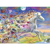 Puzzle Ravensburger - Einhörner und Schmetterlinge, 500 Teile, enthält Aufkleber