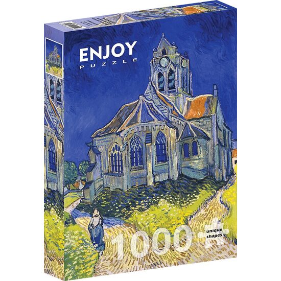 Puzzle 1000 piese Enjoy - Vincent Van Gogh: The Church in Auvers-sur-Oise