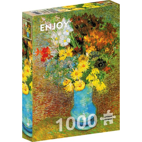 Puzzle 1000 piese Enjoy - Vincent Van Gogh: Vase with Daisies and Anemones